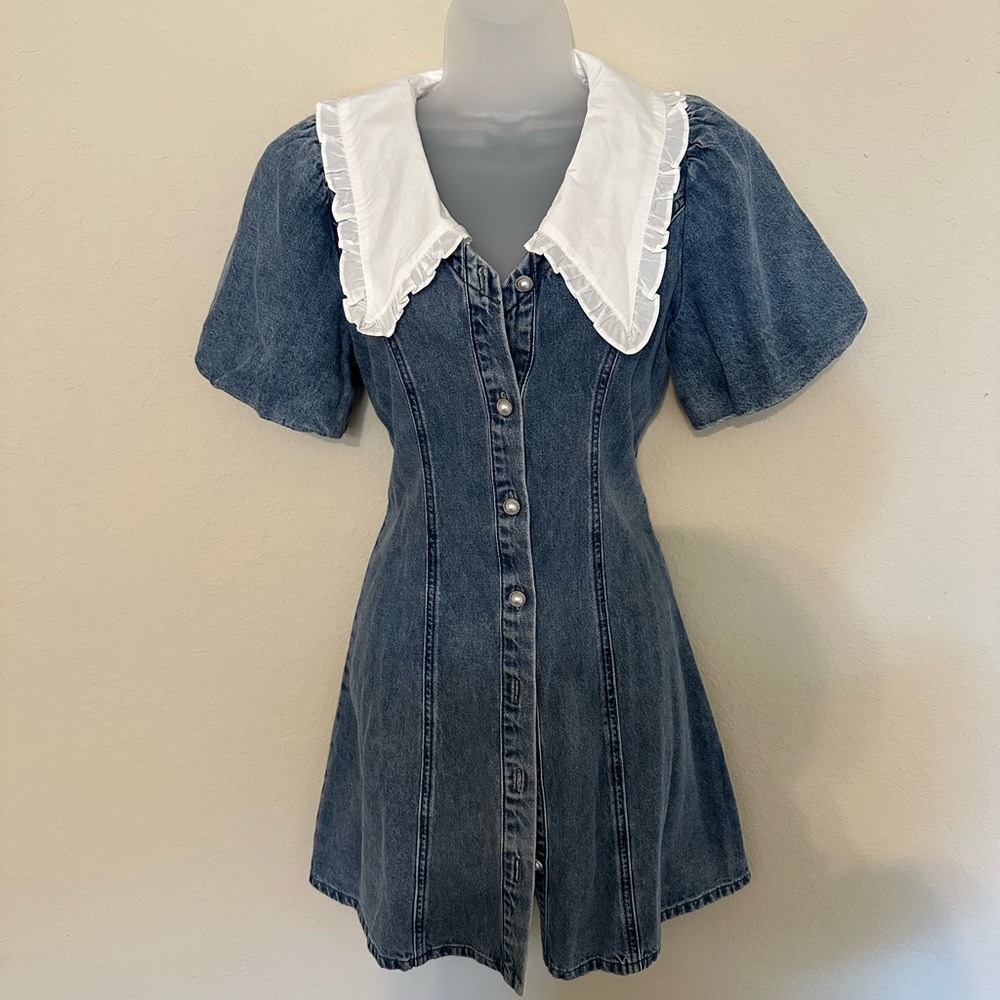 Denim Collared Dress - Old Money Classy Dress